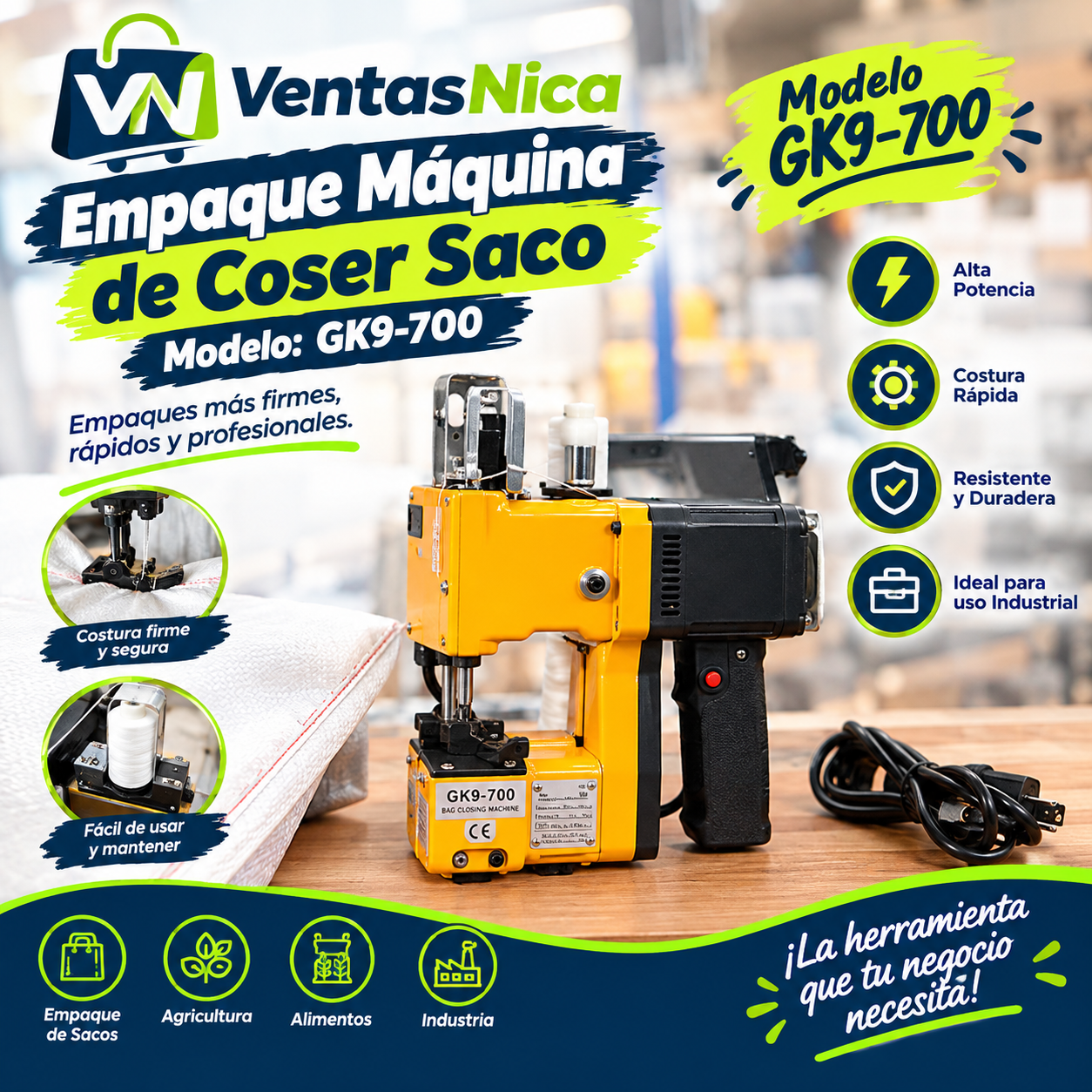 Empaque Máquina de Coser Saco (Modelo: GK9-700)
